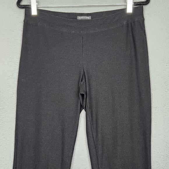 Eileen Fisher Pants Womens Small Black Pull On Stretch Knit Slim Ankle Made USA - Picture 6 of 12